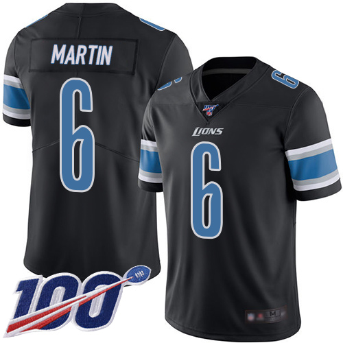 Detroit Lions Limited Black Men Sam Martin Jersey NFL Football #6 100th Season Rush Vapor Untouchable->women nfl jersey->Women Jersey